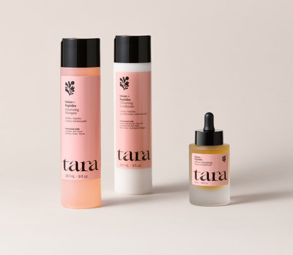 Tratamiento Anticaída y Volumen Tara — cuidado capilar anticaída con cebolla y péptidos